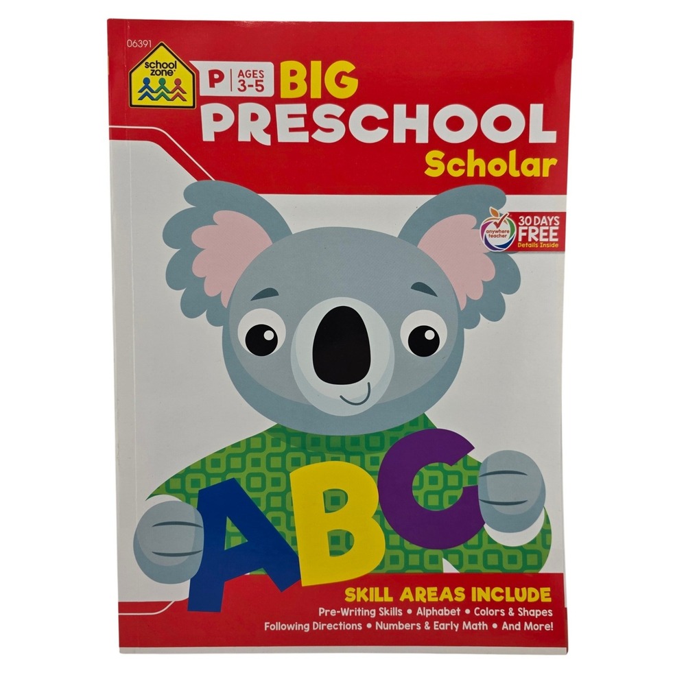 School‎ Zone Big Preschool Scholar Learning Workbook ABC Numbers Colors